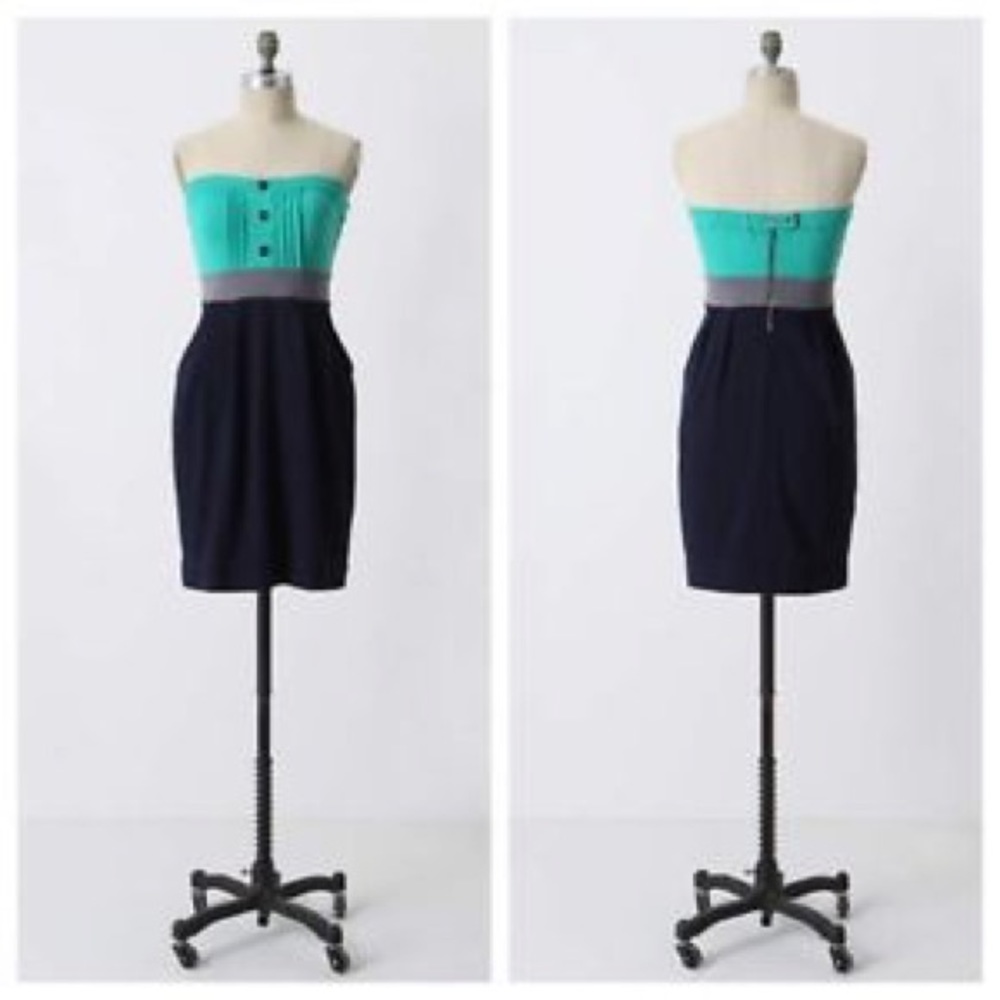 Ric Rac Sz S strapless jersey knit colorblock